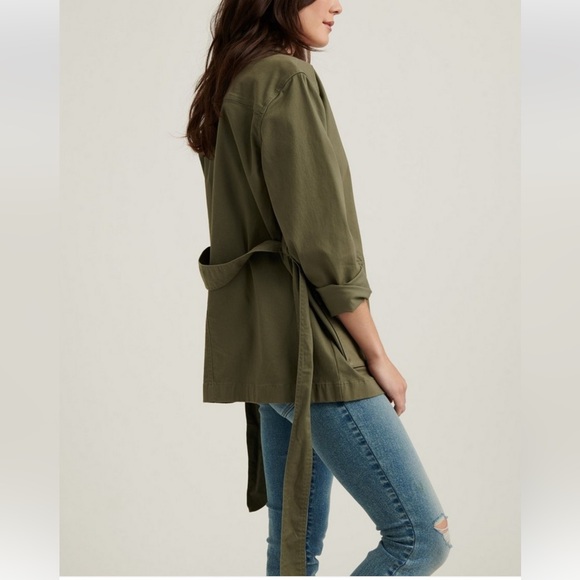 NWT Lucky Brand Jacket Belted Army Green Jacket Size Medium - Picture 2 of 9